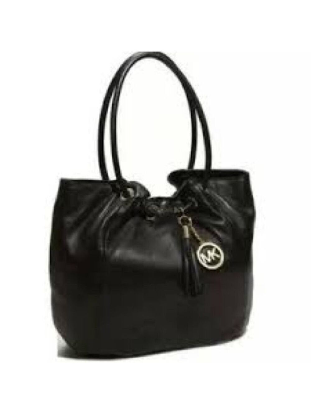 Michael Kors Black Leather Medium East Ring Tote Bag